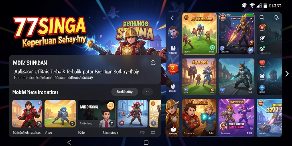 Tampilan antarmuka intuitif aplikasi 77SINGA yang memudahkan pengguna.