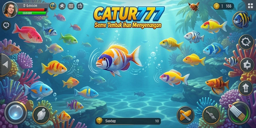 Tampilan gameplay seru menangkap ikan di CATUR777.
