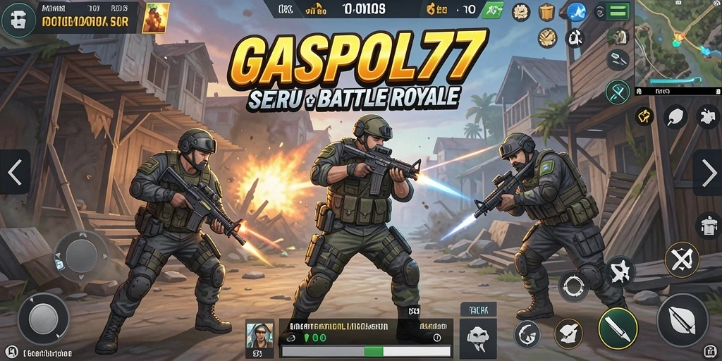 Screenshot menampilkan aksi seru di GASPOL77 Battle Royale.