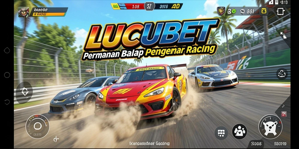 Tampilan aksi balapan LUCUBET yang mendebarkan di lintasan.