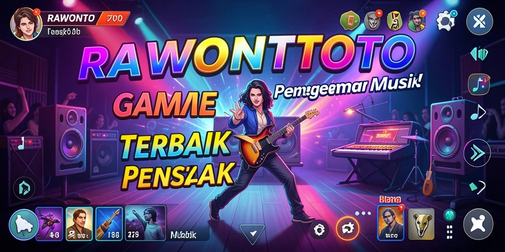 Screenshot gameplay RAWONTOTO, menampilkan aksi bermain musik yang seru.