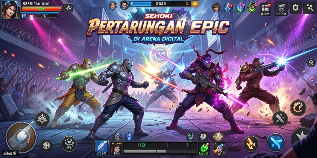 Tampilan dinamis gameplay SEHOKI dalam pertarungan Fighting.