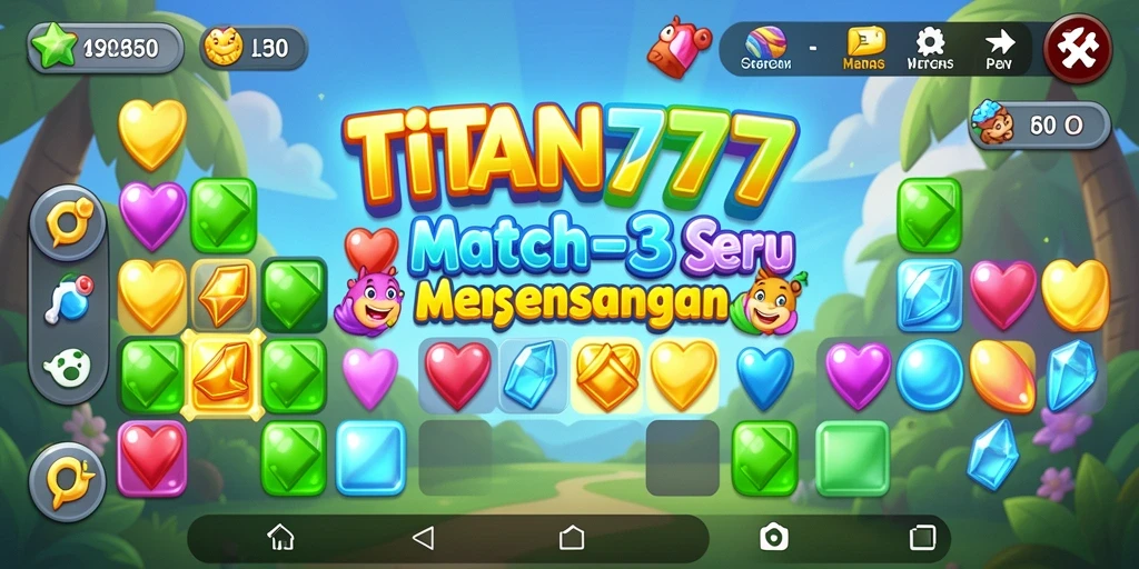 Tampilan gameplay seru dari TITAN777 dalam aksi Match-3.