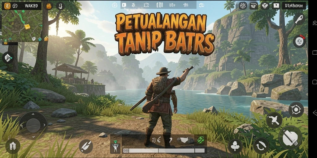 Screenshot gameplay WAK89 yang menampilkan petualangan di dunia terbuka.